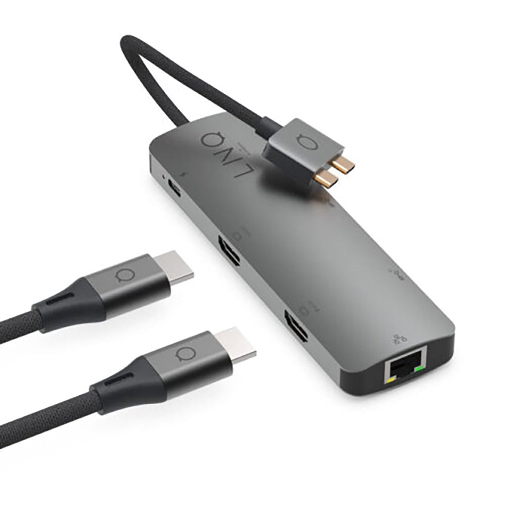 LINQ byELEMENTS 7in2 USB-C MacBook Multiport Hub - HDMI / USB-C PD / USB-A / Ethernet Port - Space Grey