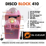 N-GEAR Karaoke & Disco Block - Bluetooth Party Speaker w. Microphones - Black