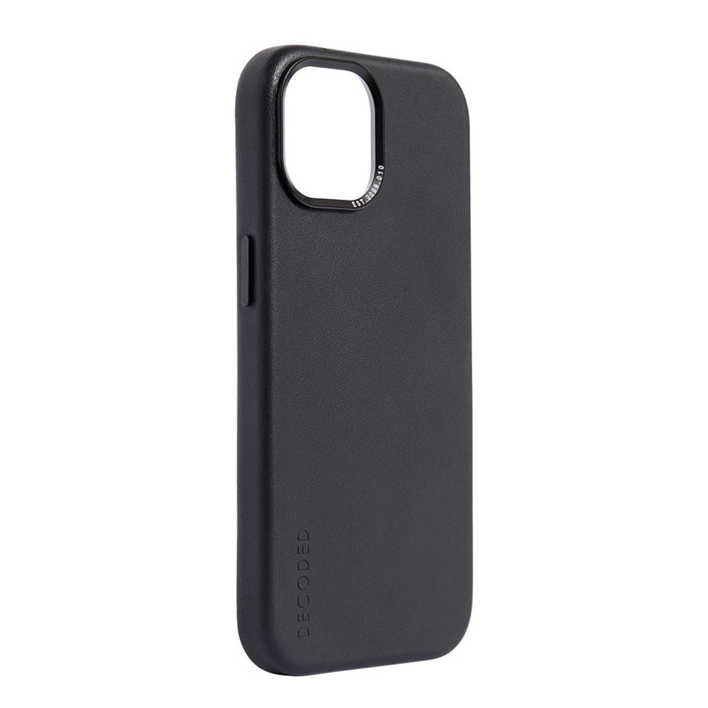 Decoded iPhone 15 Leather Case - MagSafe Compatible - Black