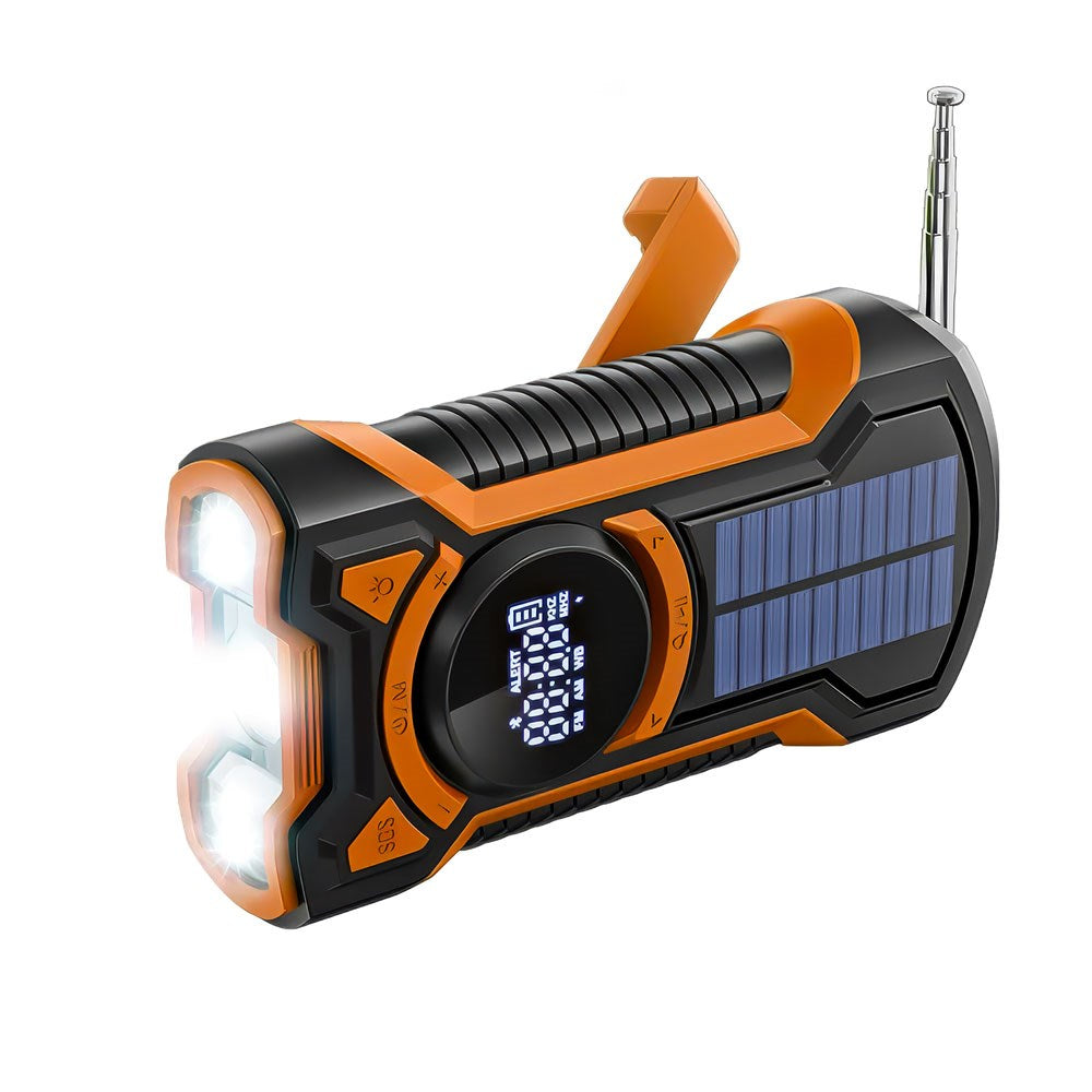 Just In Case Emergency Radio with Bluetooth & 5000 mAh PowerBank - Black / Orange