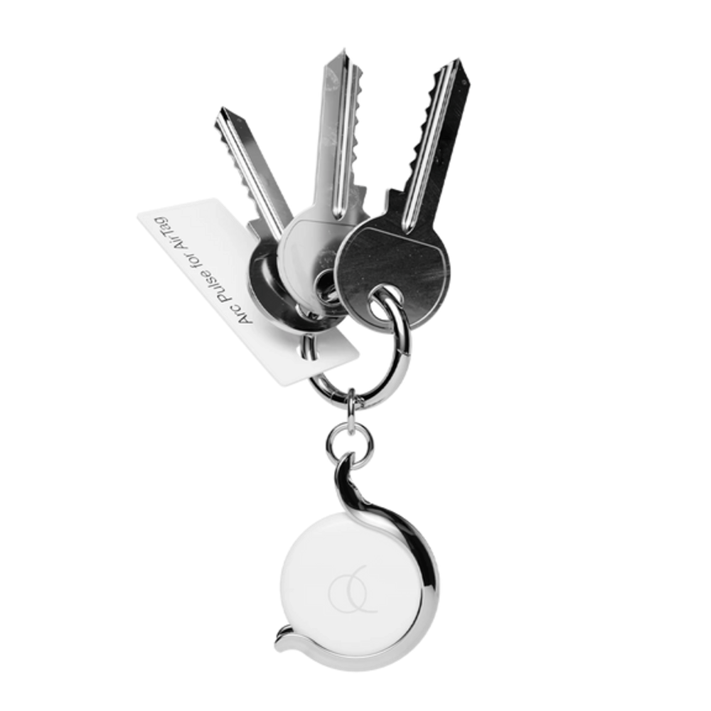 AirTag 1. & 2. Gen. Arc Pulse  Case with Keychain - Silver