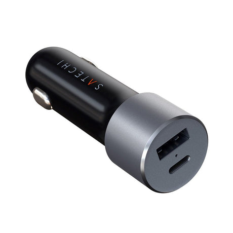 Satechi Power Delivery 72W Car Charger w. USB-A & USB-C - Space Grey