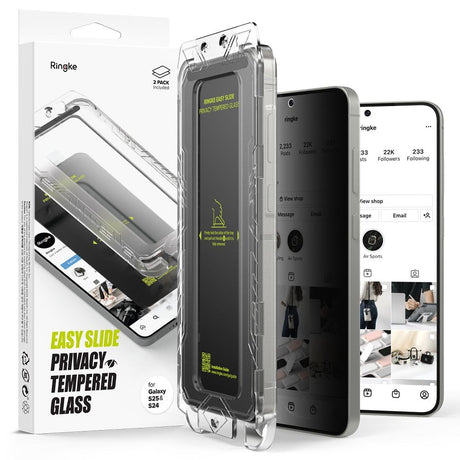 Ringke Samsung Galaxy S25 Easy Slide Tempered Glass Screen Protector – Privacy