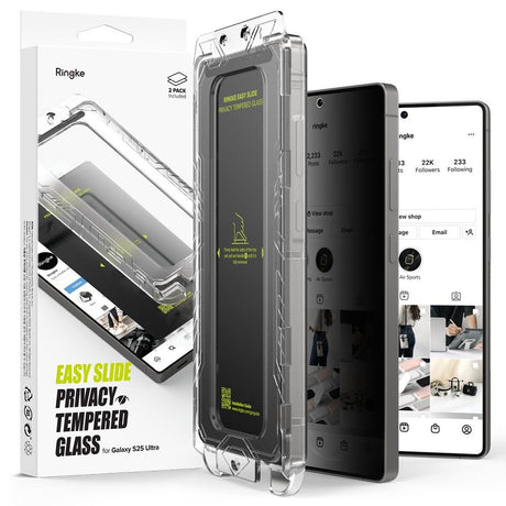 Ringke Samsung Galaxy S25 Ultra Easy Slide Tempered Glass Screen Protector – Privacy