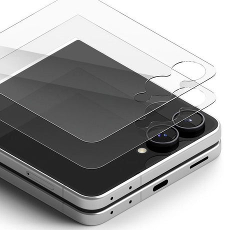 Samsung Galaxy Z Flip8 Ringke Cover Display Easy Slide Protective Glass with Installation Frame - 2 pcs - Transparent