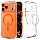 iPhone 17 Pro Spigen Ultra Hybrid Case - MagSafe Compatible - Transparent / Orange