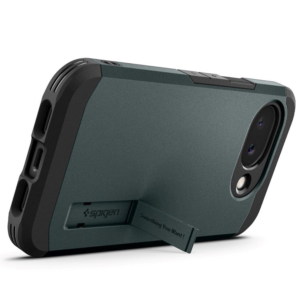 Google Pixel 10a Spigen Tough Armor Hybrid Case with Kickstand - MagSafe Compatible - Green