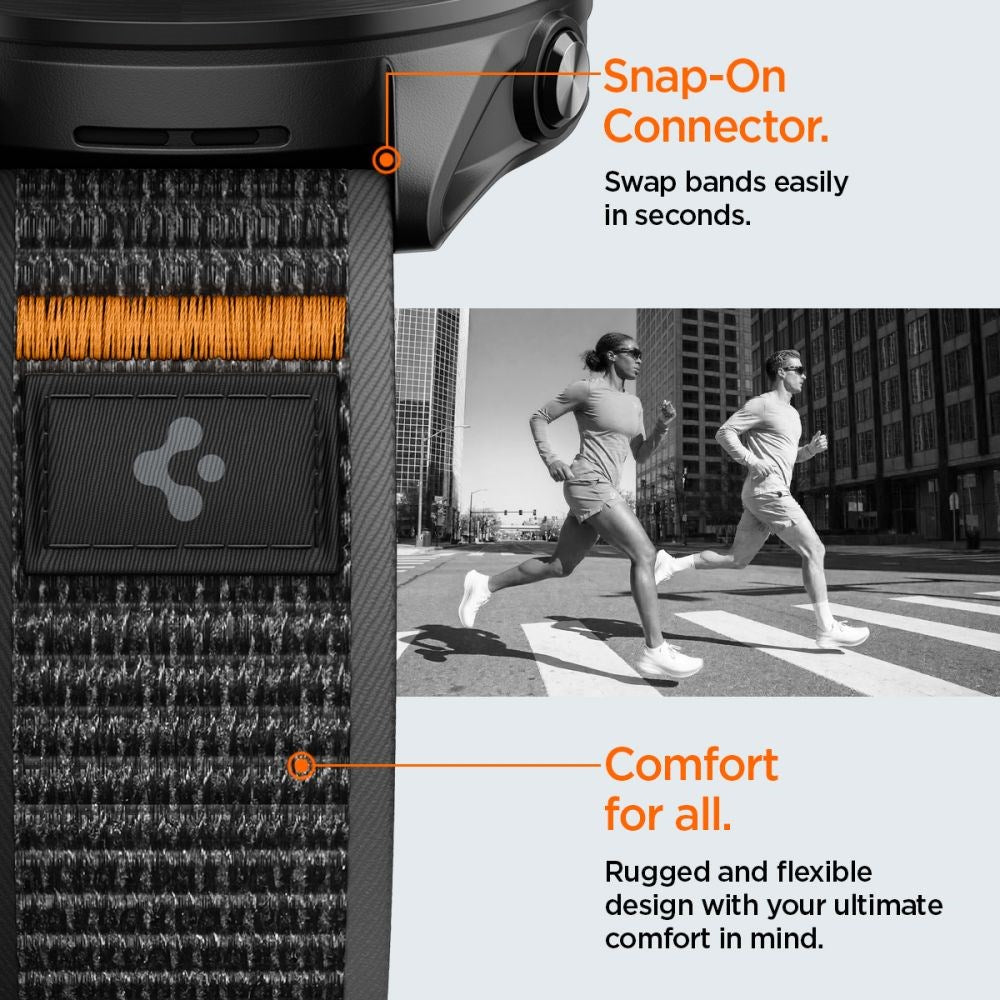 Spigen Athlex Air Universal Nylon Strap (22mm) - Black / Orange