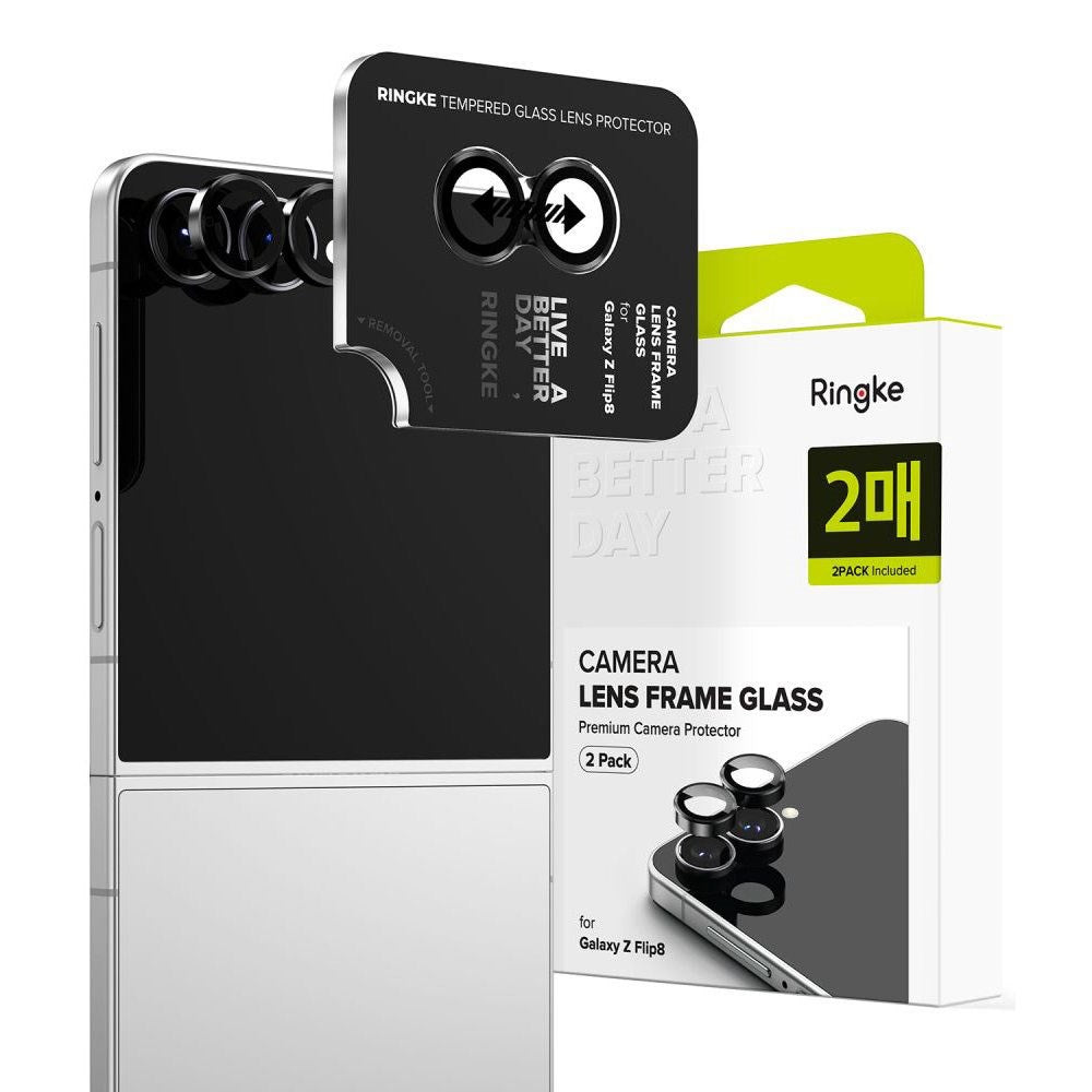 Samsung Galaxy Z Flip8 Ringke Camera Lens Protector with Installation Frame - 2 pcs - Black
