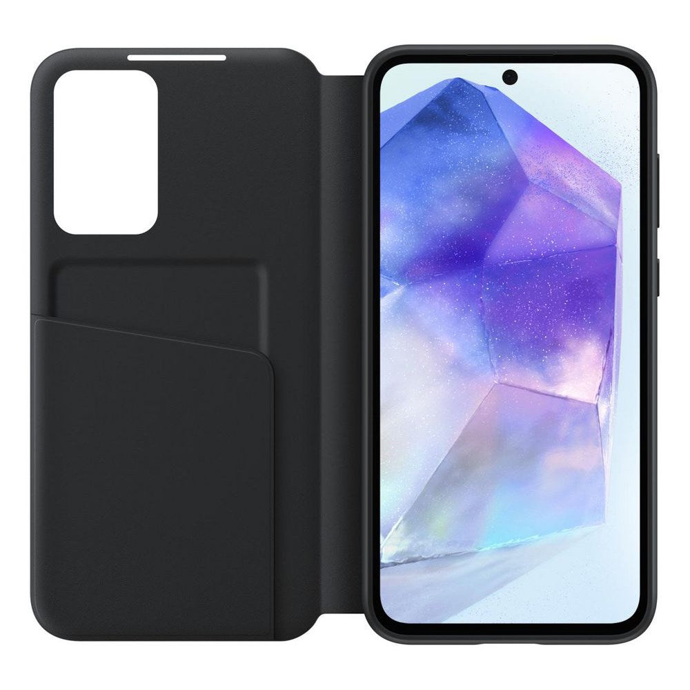 Original Samsung Galaxy A55 (5G) Smart View Wallet Case - Black (EF-ZA356CBEGWW)