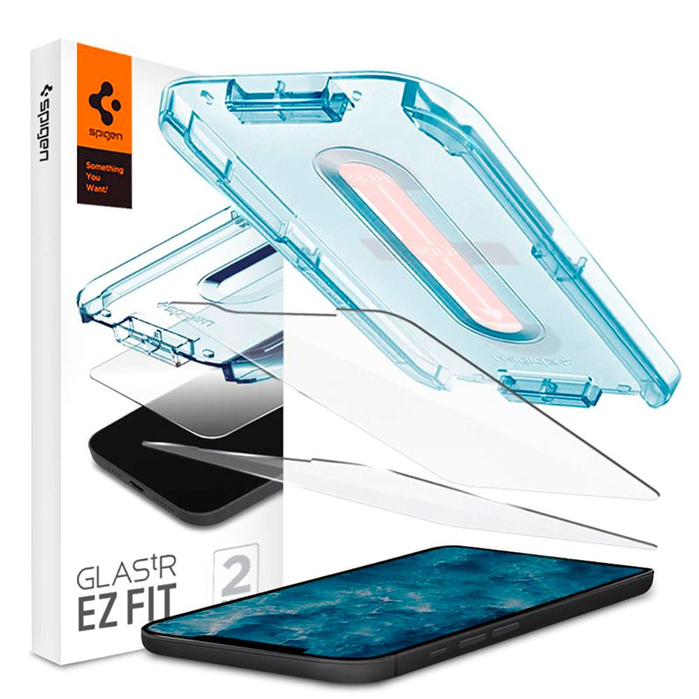 iPhone 12 / 12 Pro Spigen EZ Fit Glas.tR Screen Protection 2. Pcs - Case Friendly - Transparent