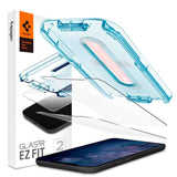 iPhone 12 Mini Spigen EZ Fit Glas.tR Screen Protection 2. Pcs - Case Friendly - Transparent