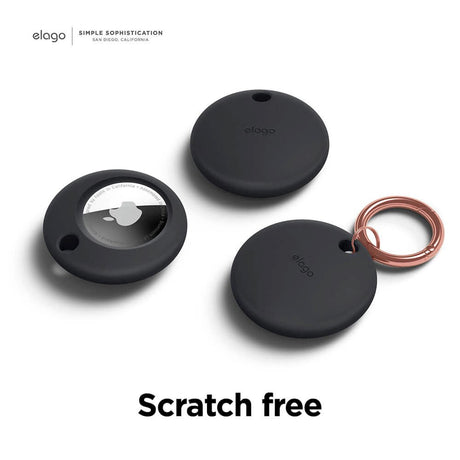 AirTag Basic Silicone Case w. Keyring Elago - Black