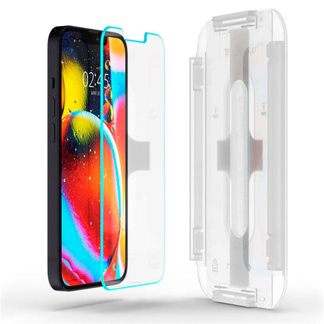 iPhone 13 Mini Spigen EZ Fit Glas.tR Screen Protection 2. Pcs - Case Friendly - Transparent