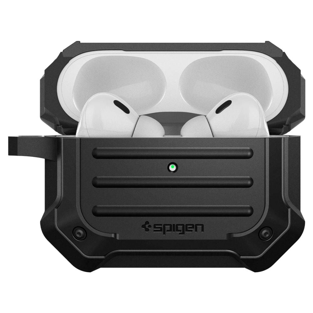 Spigen Though Armor Airpods Pro 2nd Gen Case - MagSafe Compatible - w. Carabiner - Black