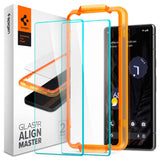 Google Pixel 7A Spigen Alignmaster Glas.tR Screen Protection 2. Pcs - Case Friendly - Transparent