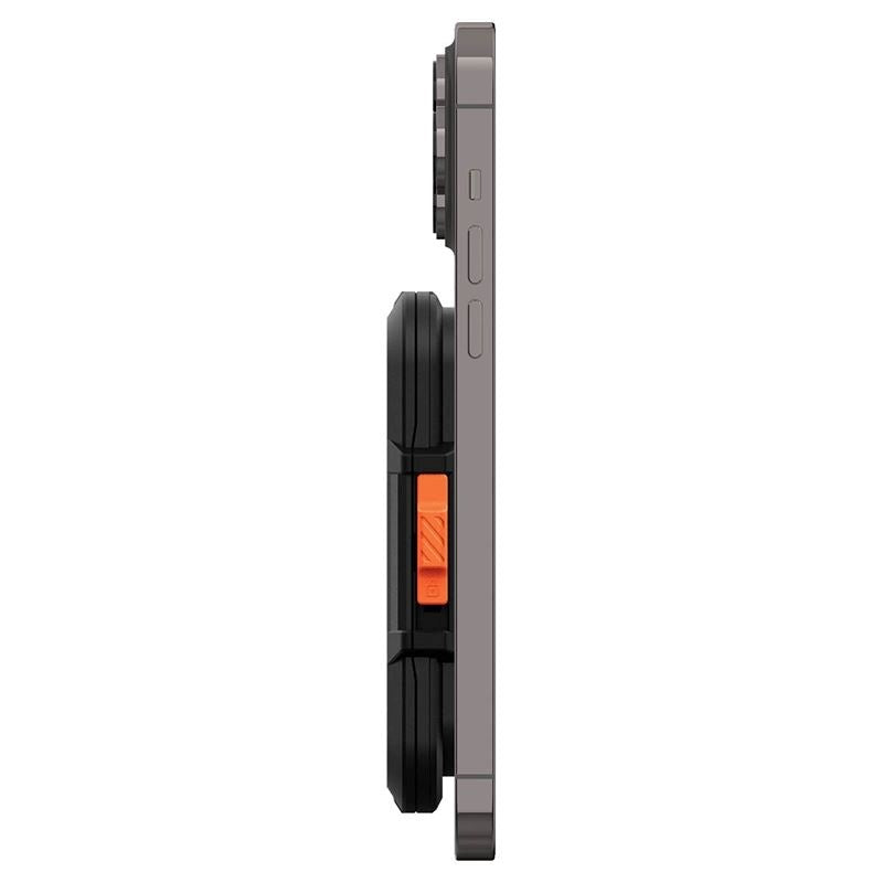 Spigen Lock Fit Magnetic Card Holder - MagSafe Compatible - Black / Orange