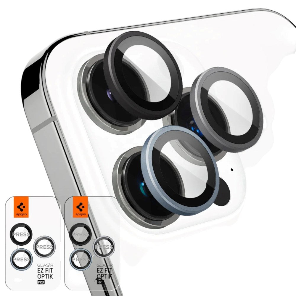 iPhone 17 Pro / 17 Pro Max / 16 Pro / 16 Pro Max / 15 Pro / 15 Pro Max / 14 Pro / 14 Pro Max Spigen Glass tR EZ Fit Optik Pro Camera Lens Protector Glass - 2 pcs - Transparent