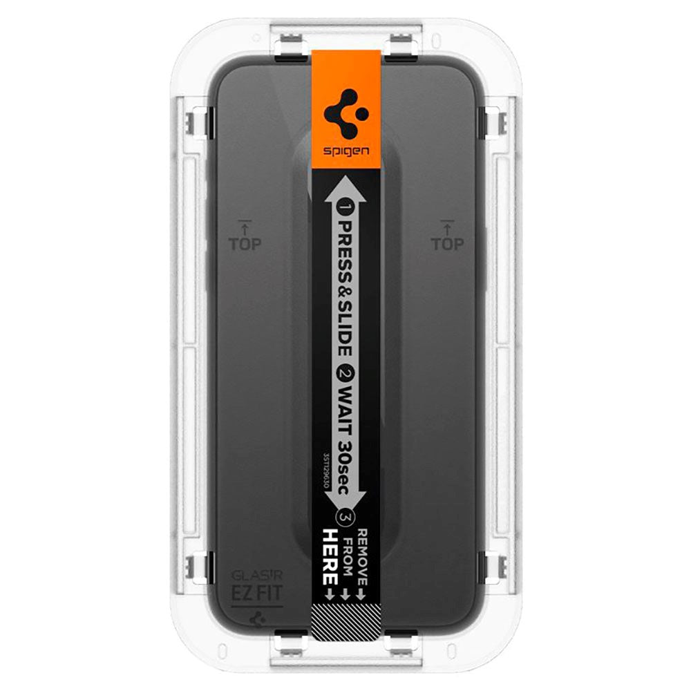 iPhone 15 Pro Max Spigen EZ Fit Glas.tR Screen Protection 2. Pcs - Case Friendly - Black Edge