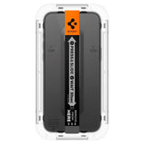 iPhone 15 Pro Max Spigen EZ Fit Glas.tR Screen Protection 2. Pcs - Case Friendly - Black Edge