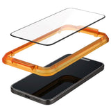 iPhone 15 Pro Spigen Glass tR AlignMaster Screen Protector Glass - 2 pcs - Transparent / Black Edge