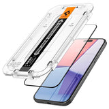 iPhone 15 Spigen EZ Fit Glas.tR Screen Protection 2. Pcs - Case Friendly - Black Edge