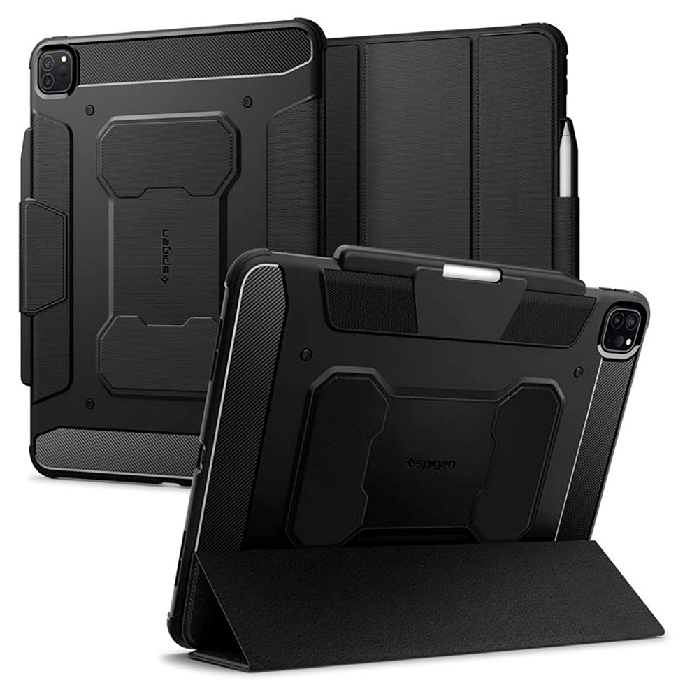 iPad Pro 13" (2024) Spigen Rugged Armor Pro Case w. Apple Pencil Holder - Black