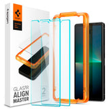 Sony Xperia 5 V Spigen Alignmaster Glas.tR Screen Protection 2. Pcs - Case Friendly - Transparent