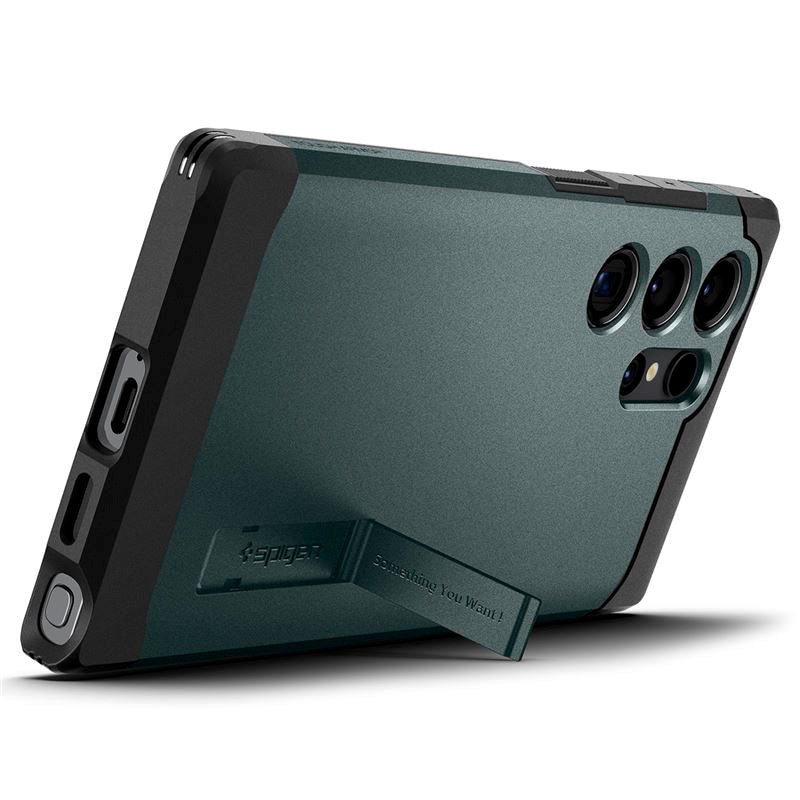 Samsung Galaxy S24 Ultra Spigen Tough Armor Case w. Kickstand - Green