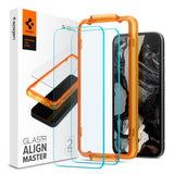 Google Pixel 8a Spigen Alignmaster Glas.tR Screen Protection 2. Pcs - Case Friendly - Transparent