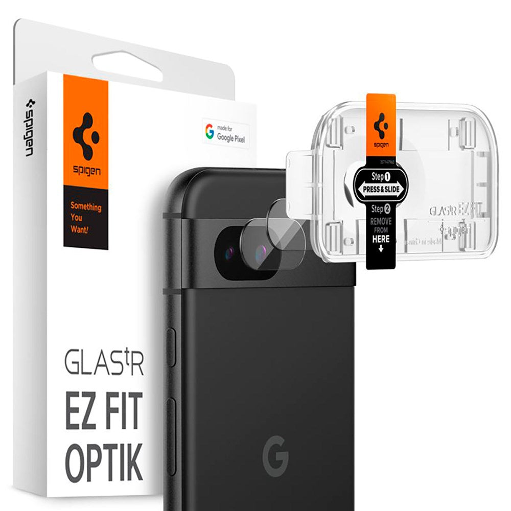 Google Pixel 8a Spigen Camera Lens Protective Glass - Black / Transparent - 2 pcs.