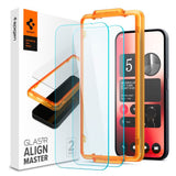 Nothing Phone (2a) Spigen Alignmaster Glas.tR Screen Protection 2. Pcs - Case Friendly - Transparent