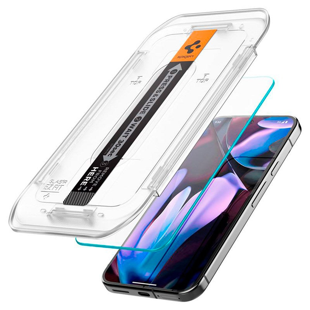 Google Pixel 9 Pro XL Spigen EZ Fit Glas.tR Screen Protection 2. Pcs - Case Friendly - Transparent