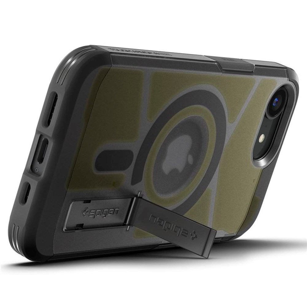 iPhone 16e Spigen Tough Armor Case with Kickstand - MagSafe Compatible - Frost Black