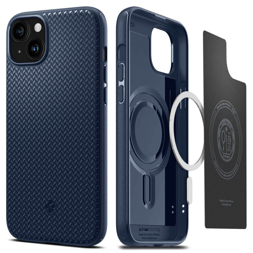 iPhone 15 Spigen Mag Armor Case - MagSafe Compatible - Navy Blue