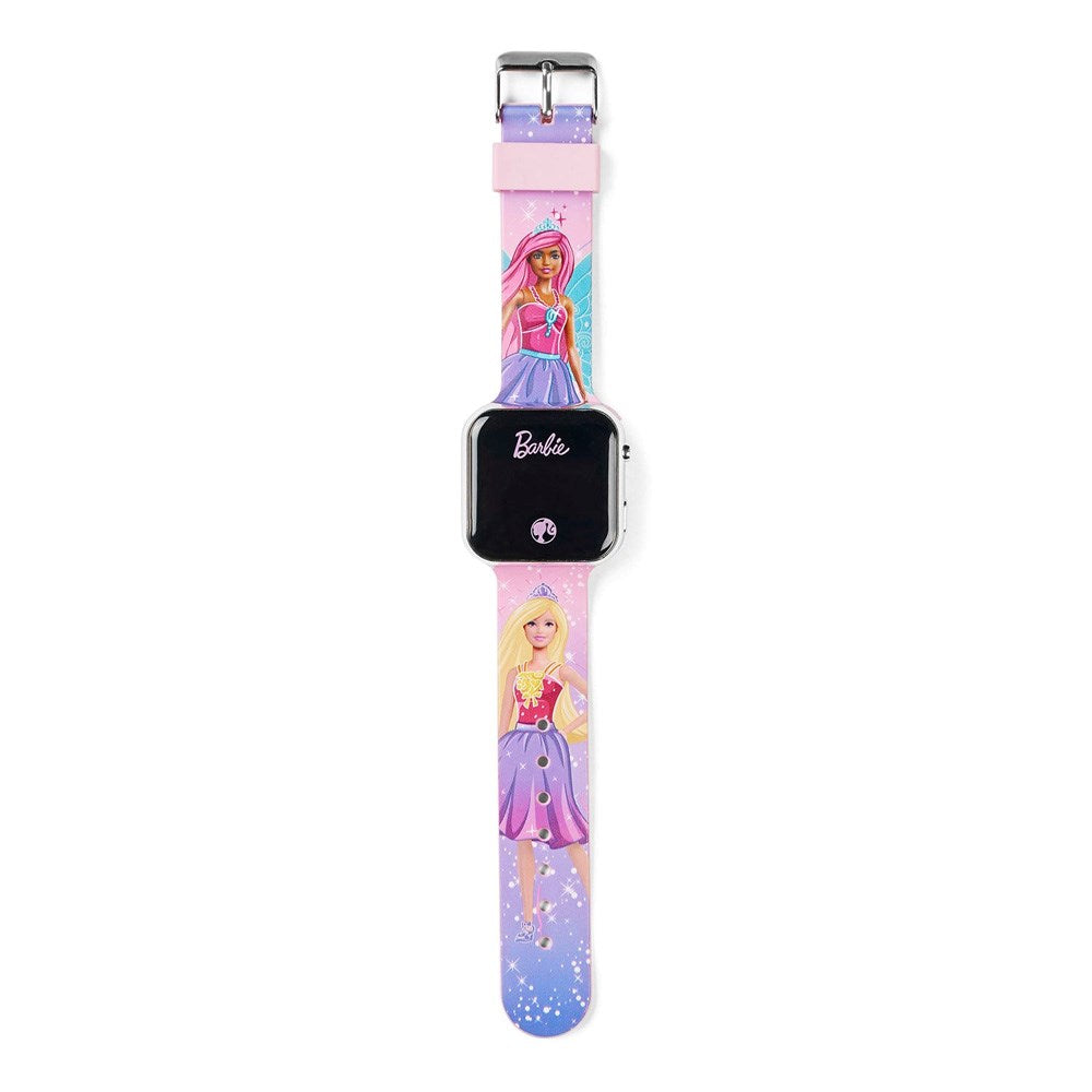 Accutime LED Watch for Kids with Adjustable Strap - Barbie