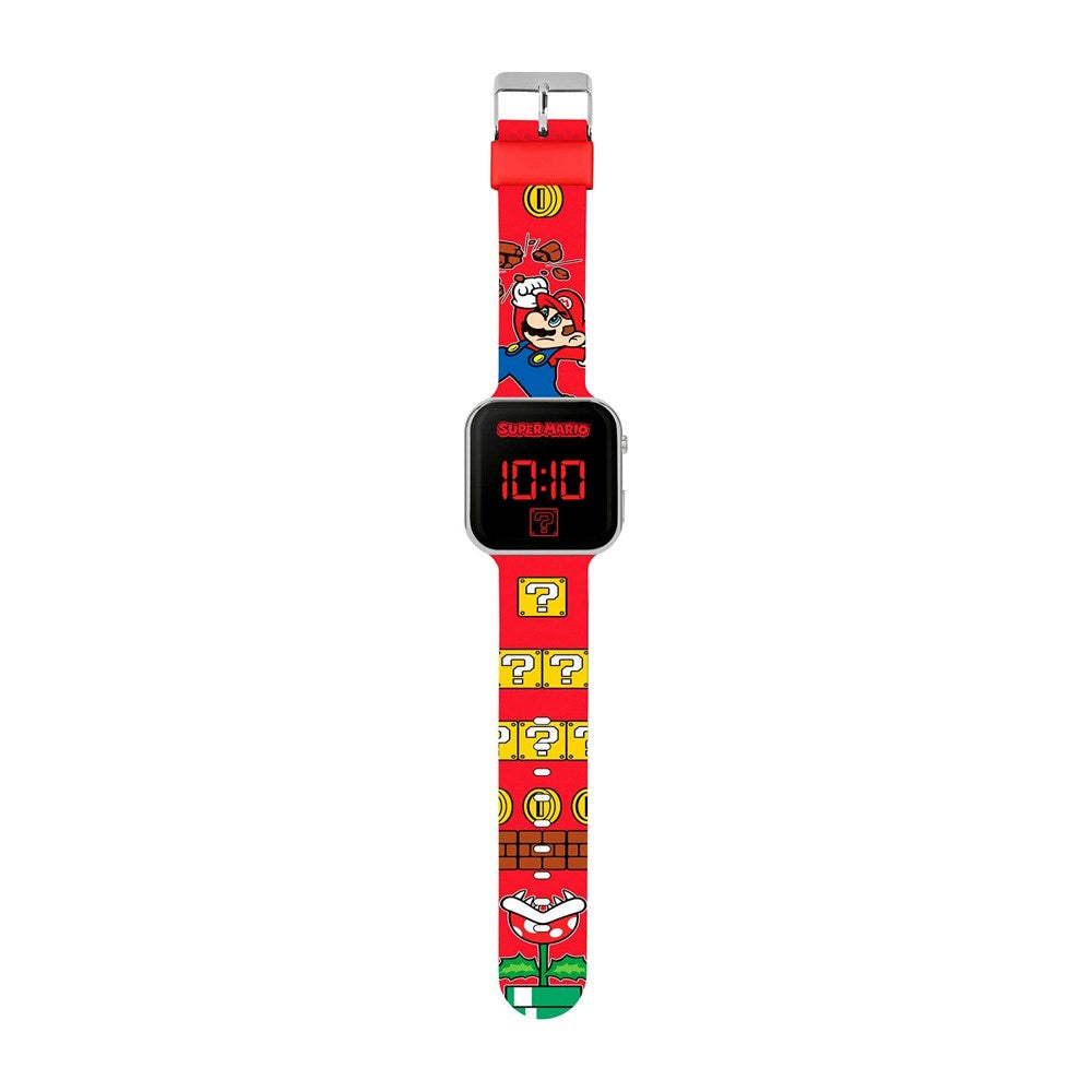Accutime LED Watch for Kids with Adjustable Strap - Super Mario