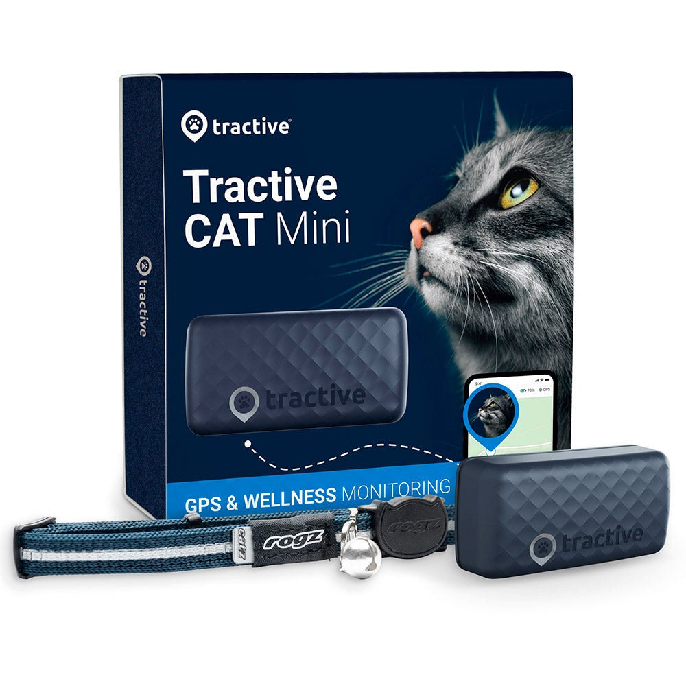 Tractive GPS Cat Mini - GPS & Bluetooth Tracker for Cat - Dark Blue