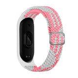 Xiaomi Mi Smart Band 5 / 6 Hurtel Braided Fabric Strap - White / Pink