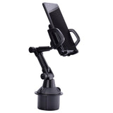 Mobile Holder from Hurtel for Cup Holder with Adjustment Options - Max Mobile: 50 x 105mm - Black