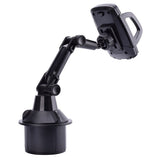 Mobile Holder from Hurtel for Cup Holder with Adjustment Options - Max Mobile: 50 x 105mm - Black