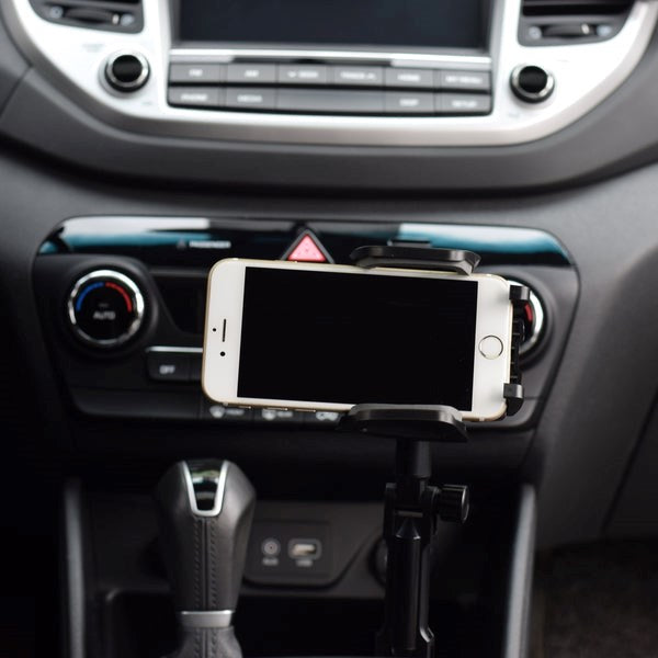 Mobile Holder from Hurtel for Cup Holder with Adjustment Options - Max Mobile: 50 x 105mm - Black