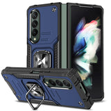 Wozinsky Samsung Galaxy Z Fold4 Drop-proof Case w. Stand & Metal Plate - Blue