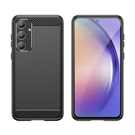 Samsung Galaxy A55 (5G) Carbon Fiber Flexible Plastic Case - Black