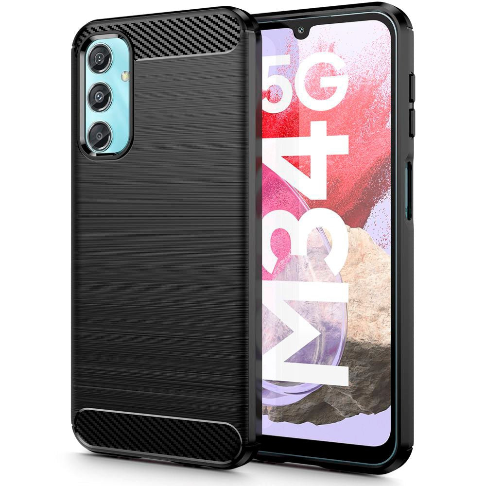 Samsung Galaxy M34 (5G) / F34 (5G) Tech-Protect Flexible Plastic Carbon Case - Black