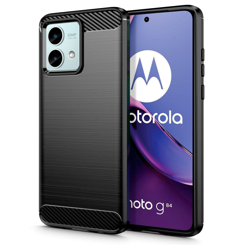 Motorola Moto G84 Tech-Protect Flexible Plastic Carbon Case - Black