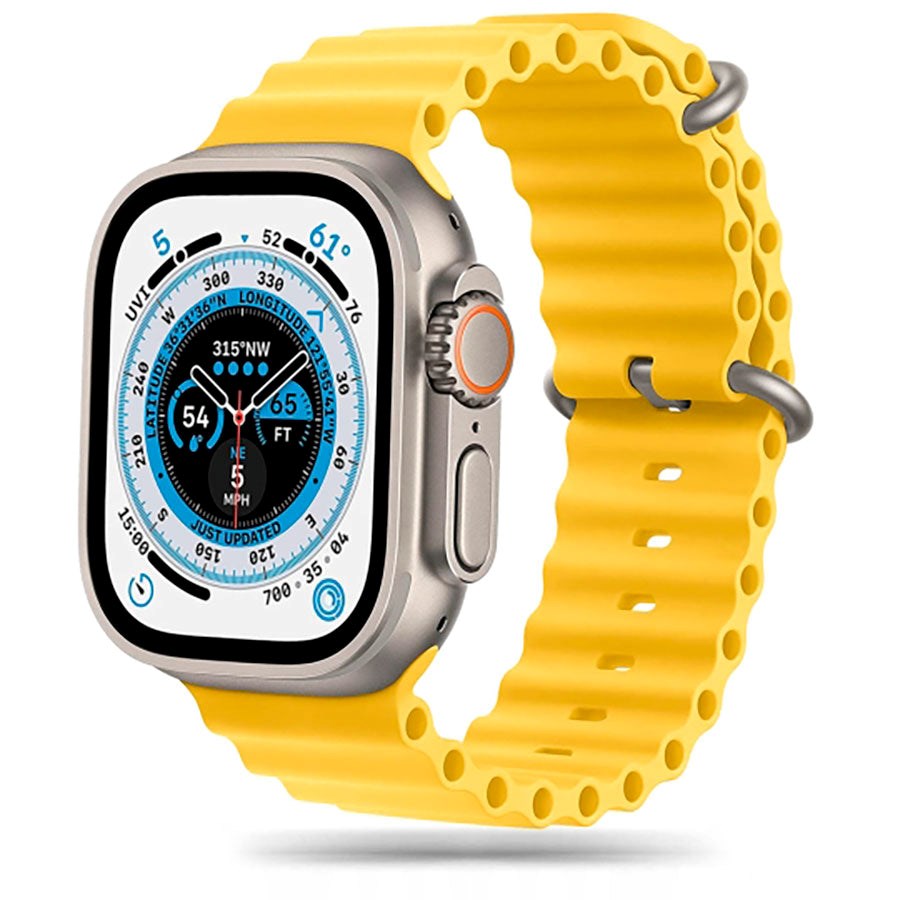 Tech-Protect Apple Watch (42/44/SE/45/46/49mm) Iconband Pro Silicone Strap - Yellow