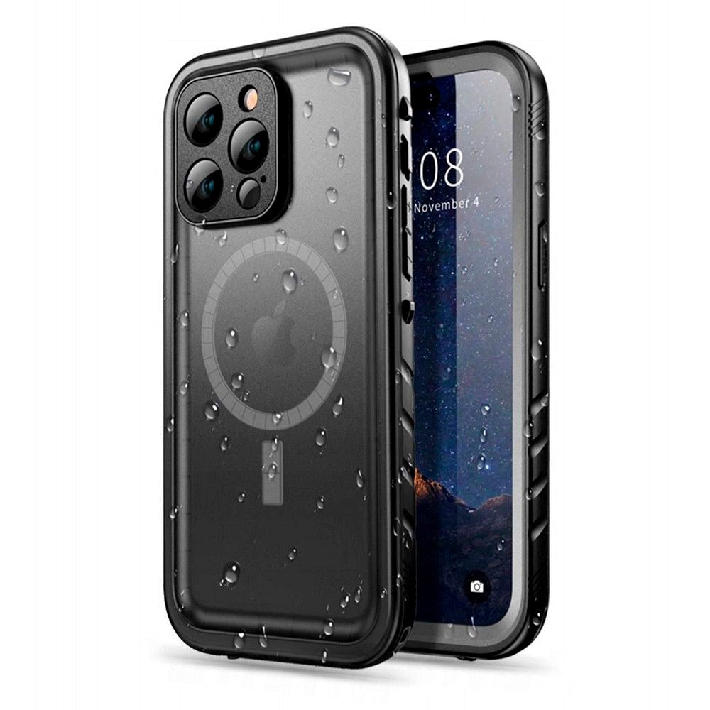 Tech-Protect iPhone 14 Pro Max Waterproof Case - MagSafe Compatible - Transparent / Black