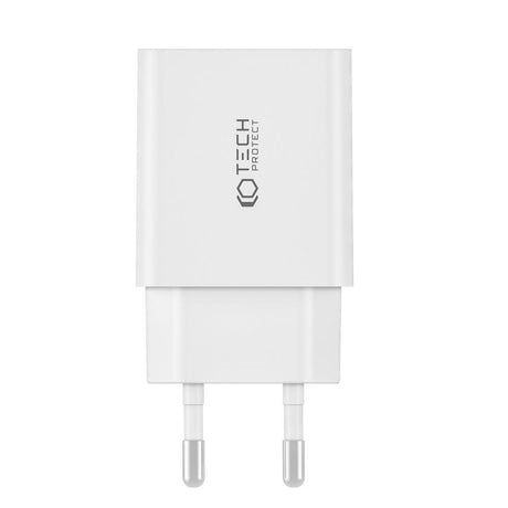 Tech-Protect Network 30W Wall charger with 1 x USB-A QC & 1 x USB-C PD - White