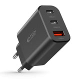 Tech-Protect NC 30W Wall Charger with 2 x USB-C & 1 x USB-A - Black